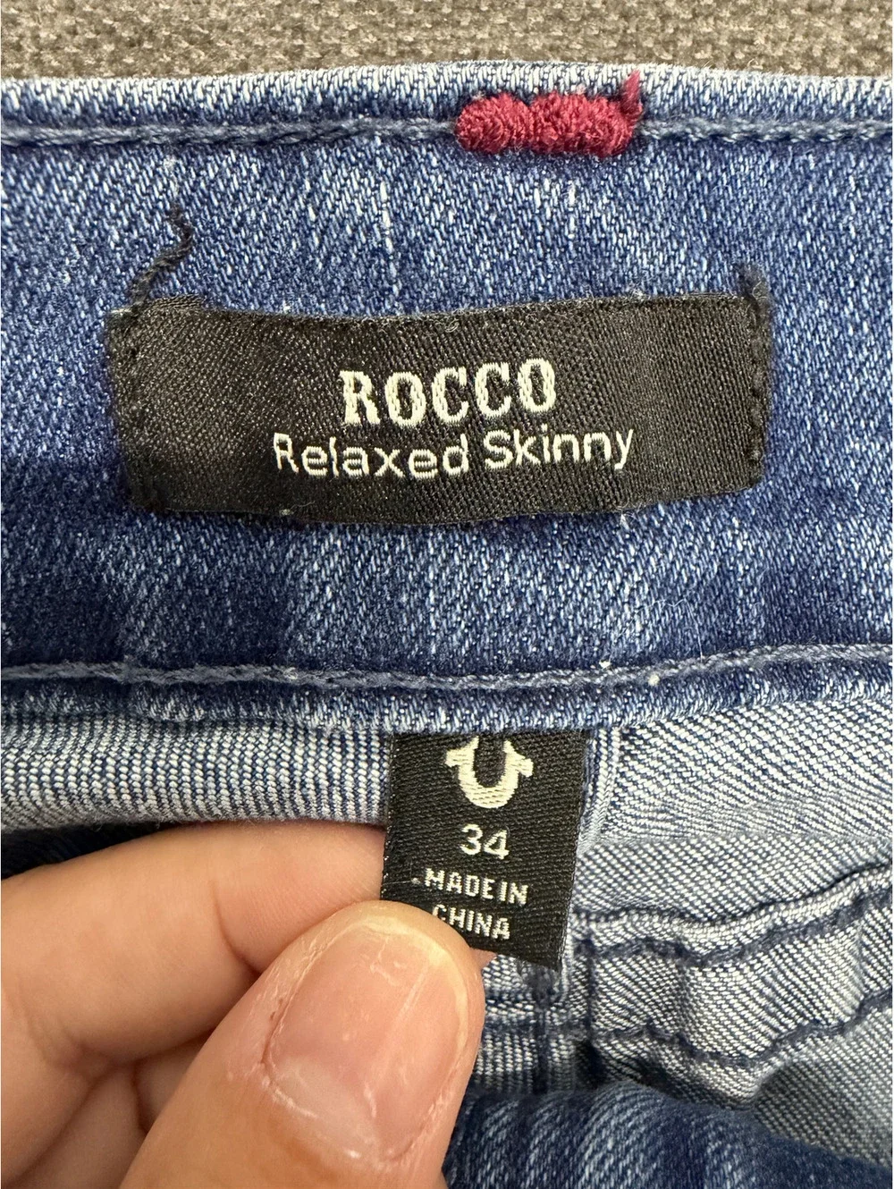 True Religion ROCCO Relaxed Skinny Jeans Size 34